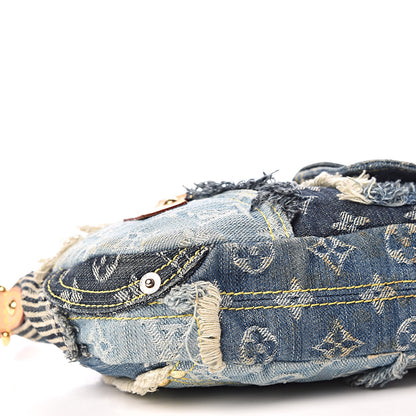 Louis Vuitton Denim Patchwork Pouchy Blue 6 of 14