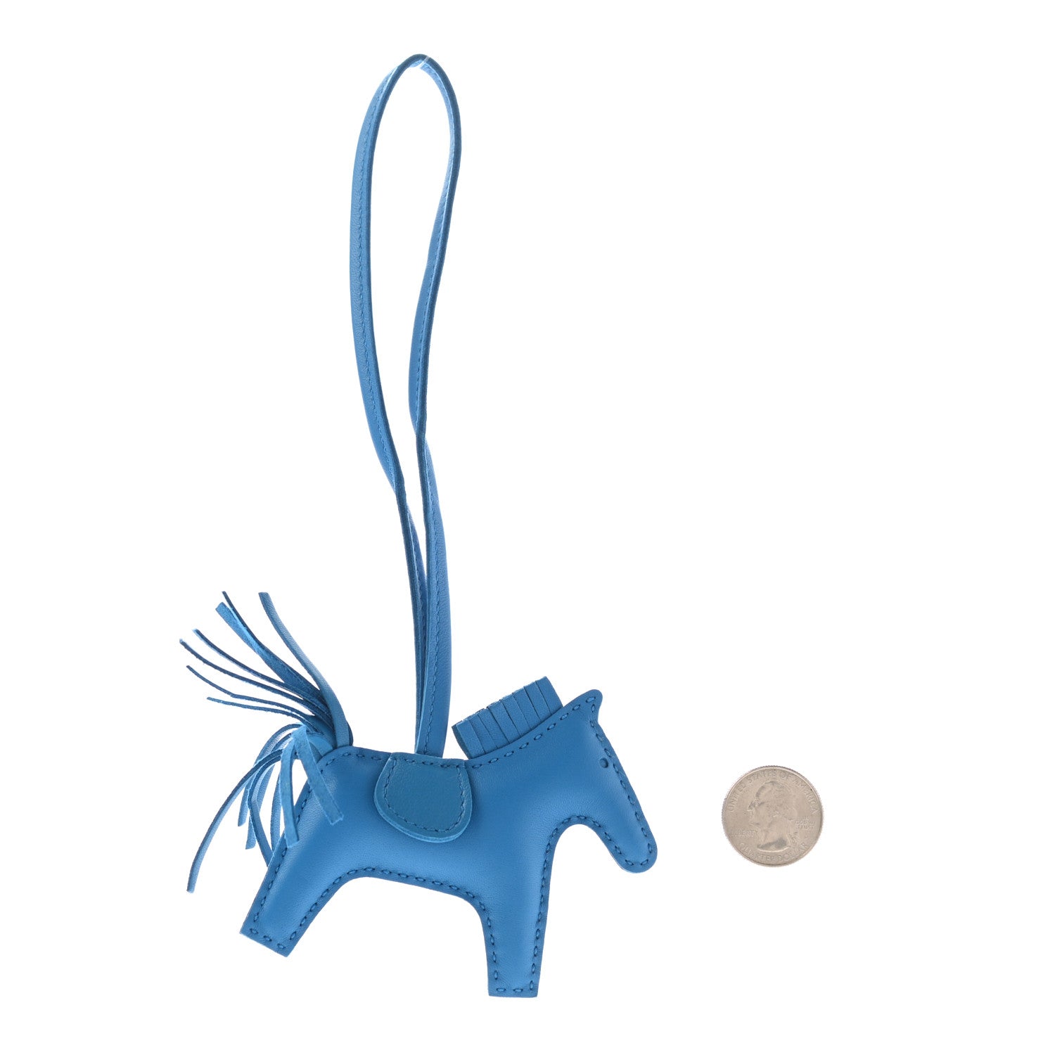 Hermes Milo Lambskin Grigri Rodeo Horse Bag Charm PM Bleu Zanzibar 2 of 4