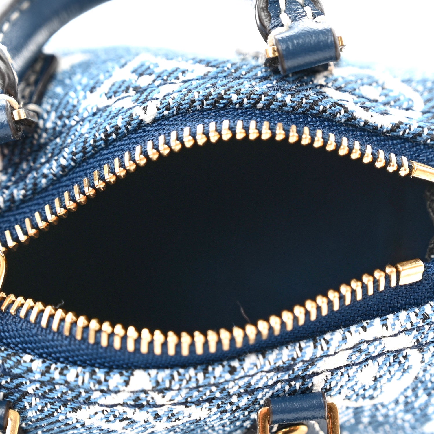Louis Vuitton Denim Monogram Jacquard Micro Speedy Bag Charm Bleu 5 of 7