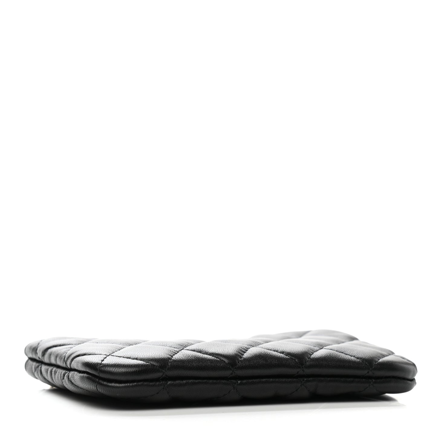 Lambskin Quilted Small No. 5 Cosmetic Case Black