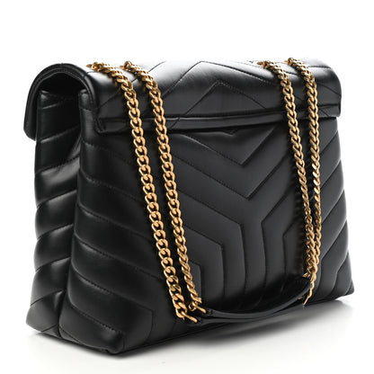 Saint Laurent Calfskin Y Quilted Monogram Medium Loulou Chain Satchel Black 3 of 10