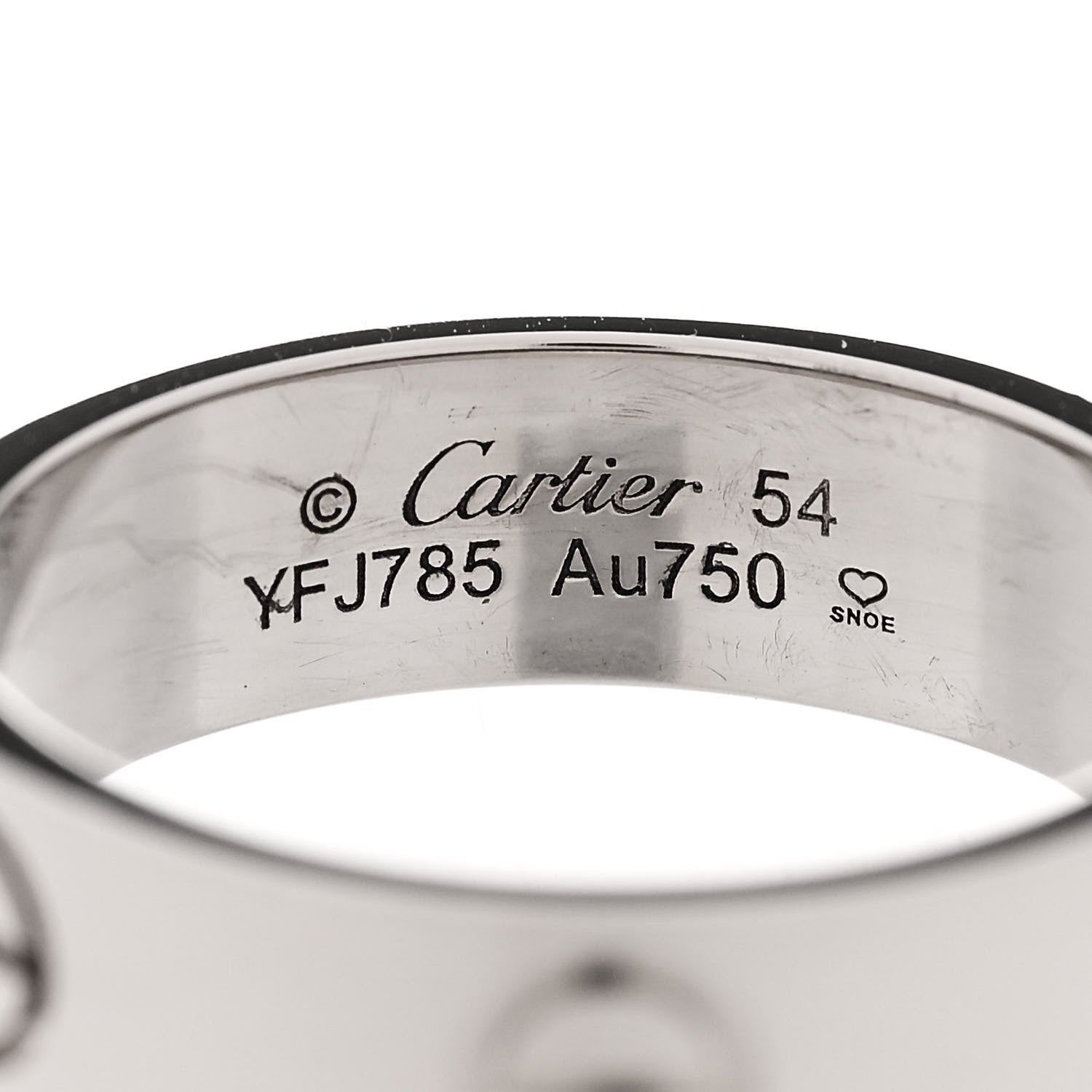 Cartier 18K White Gold 5.5mm LOVE Ring 54 6.75 4 of 4