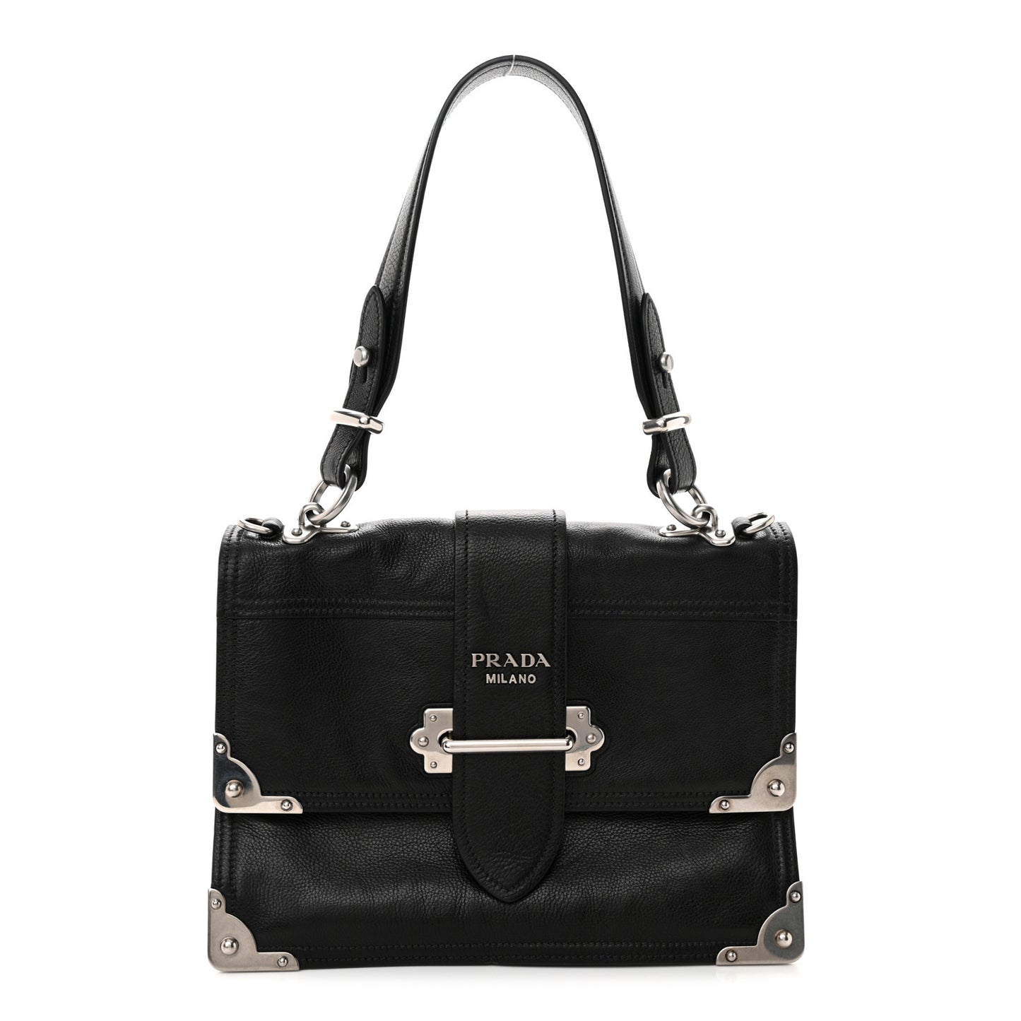 Glace Calfskin Large Soft Cahier Bag Black