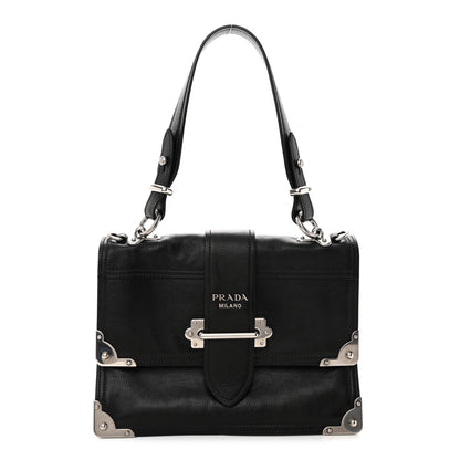Prada Glace Calfskin Large Soft Cahier Bag Black 1 of 11