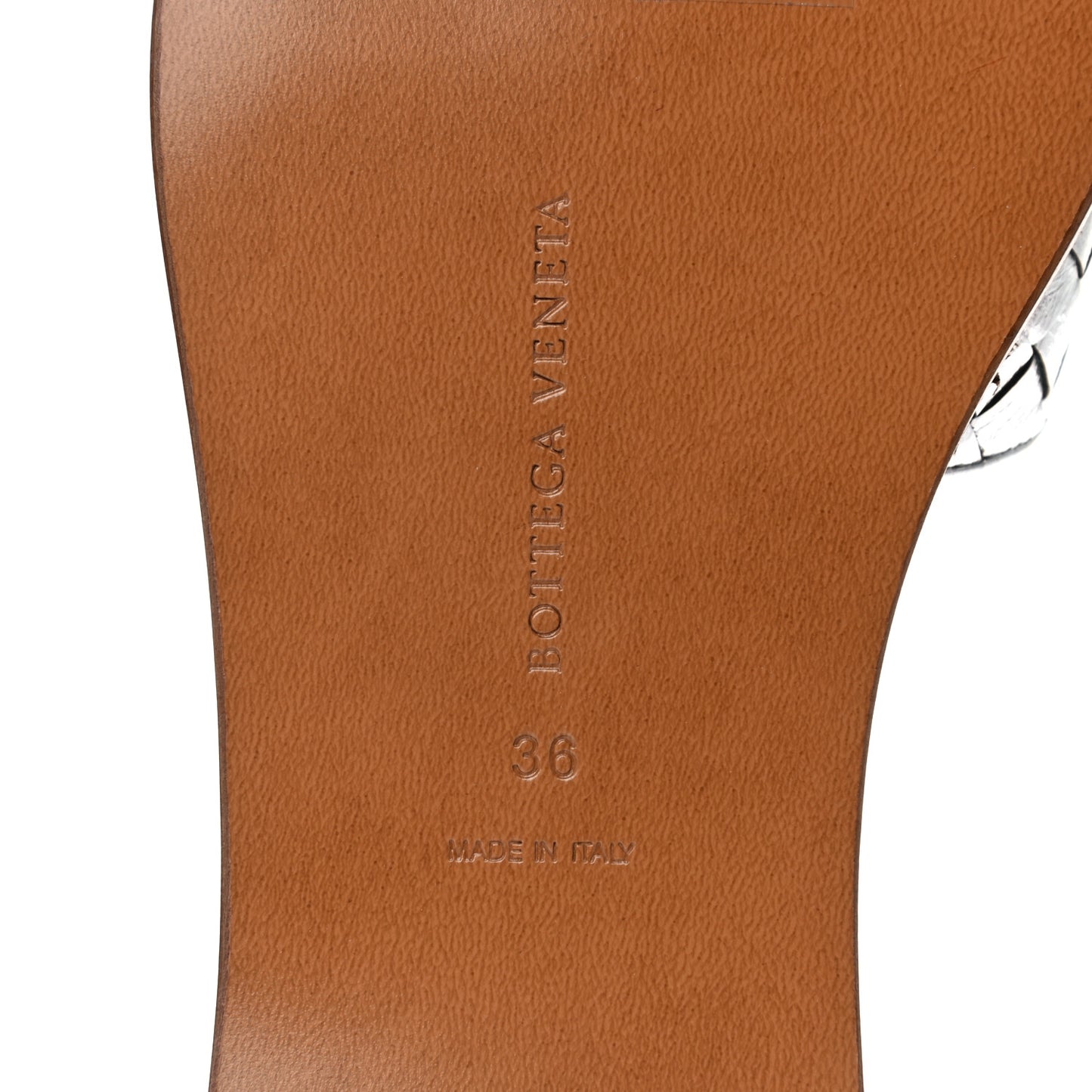 Nappa Intrecciato Flat Sandals 36 Silver