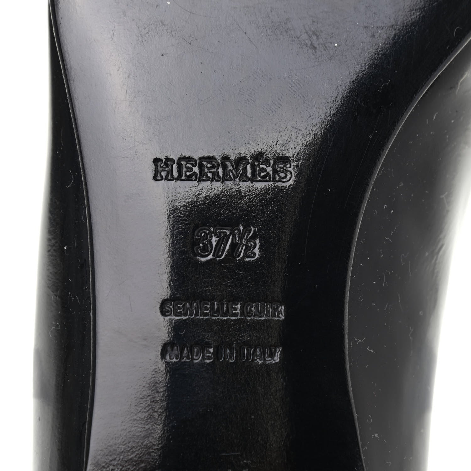 Hermes Patent Ballerina Flats 37.5 Black 7 of 10
