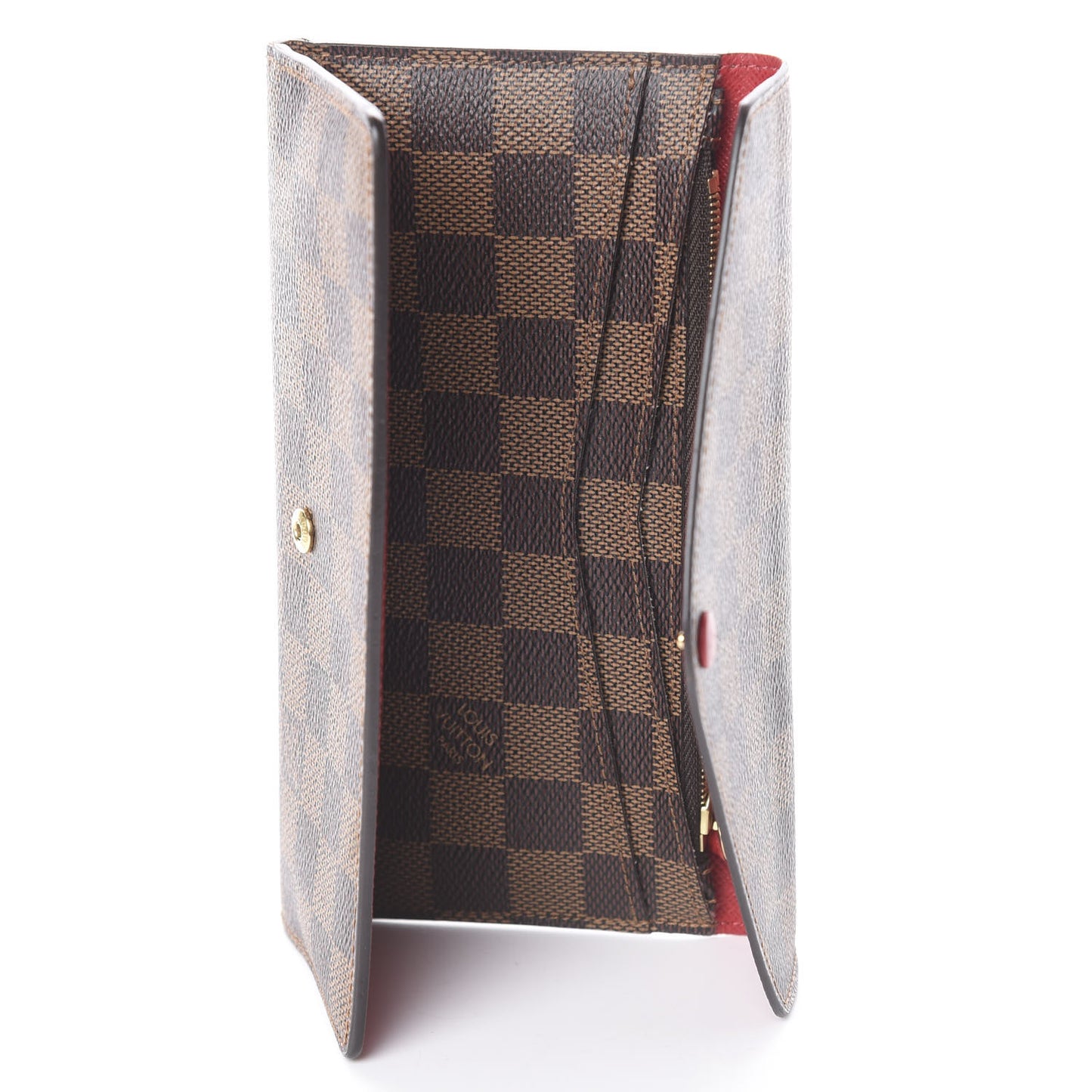 Damier Ebene Josephine Wallet Red