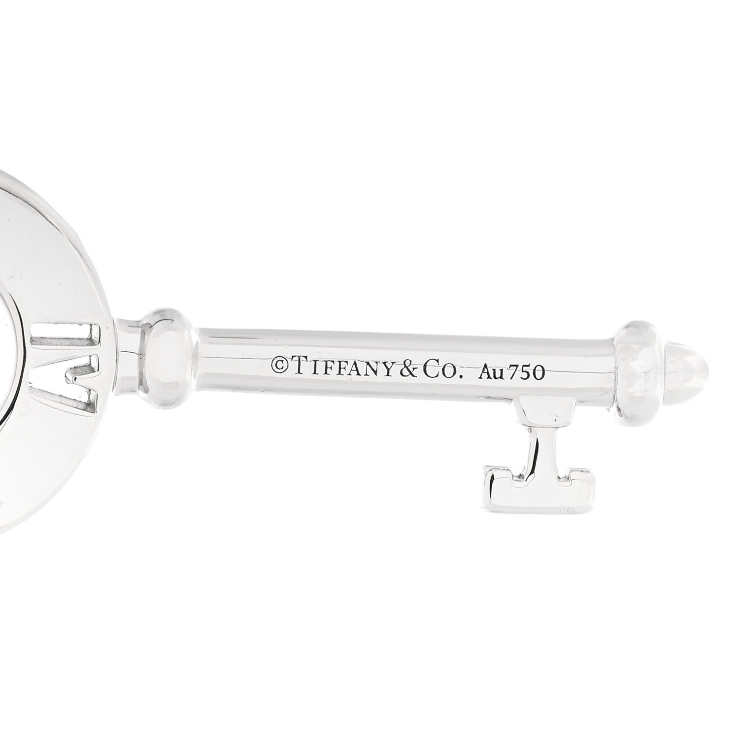 Tiffany 18K White Gold Diamond Atlas Pierced Key Pendant 4 of 5