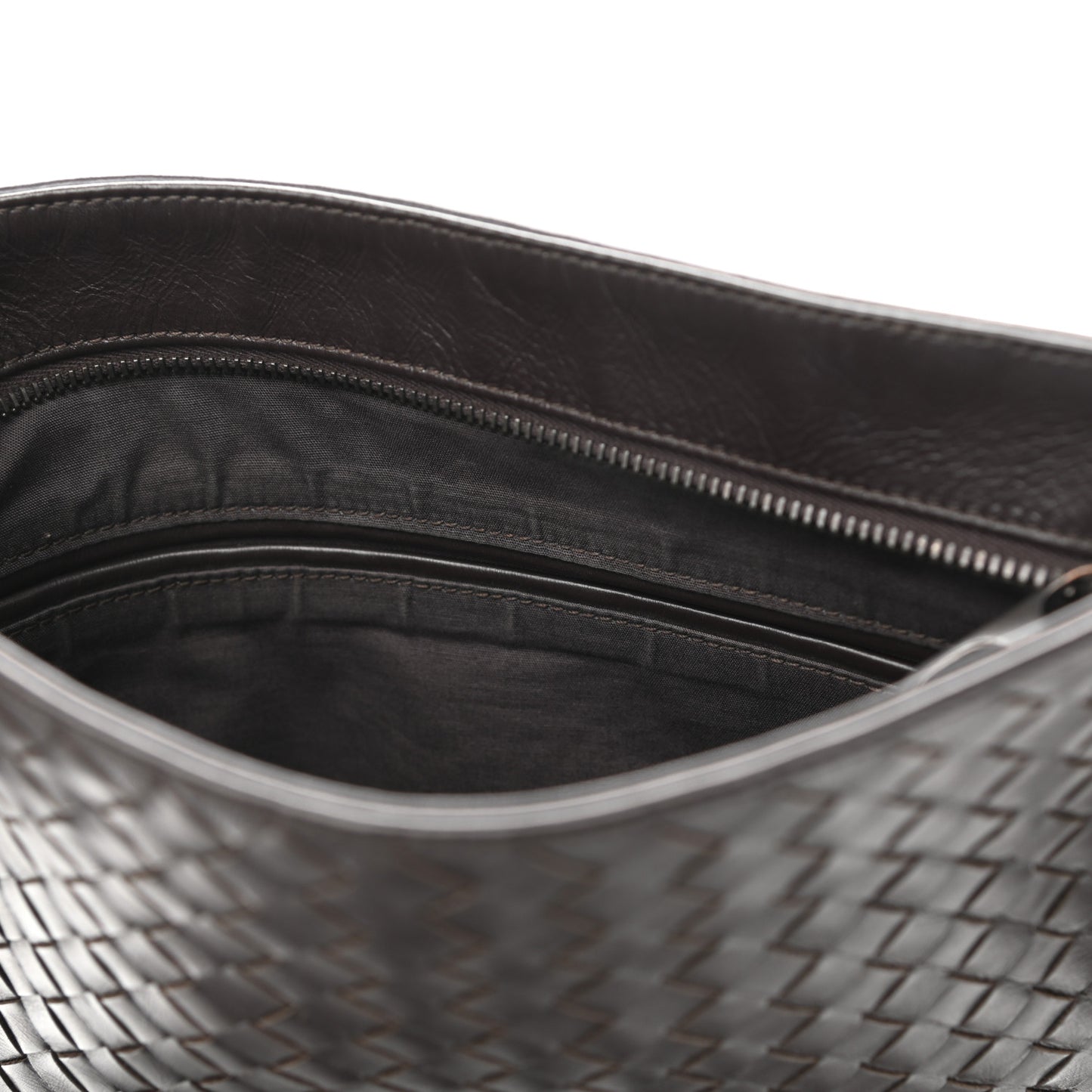 Nappa Intrecciato VN Crossbody Messenger Bag Ebano