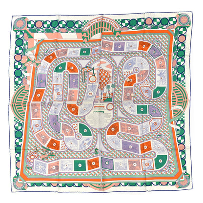 Hermes Silk Le Tour Du Monde En 63 Cases Scarf 90 1 of 12