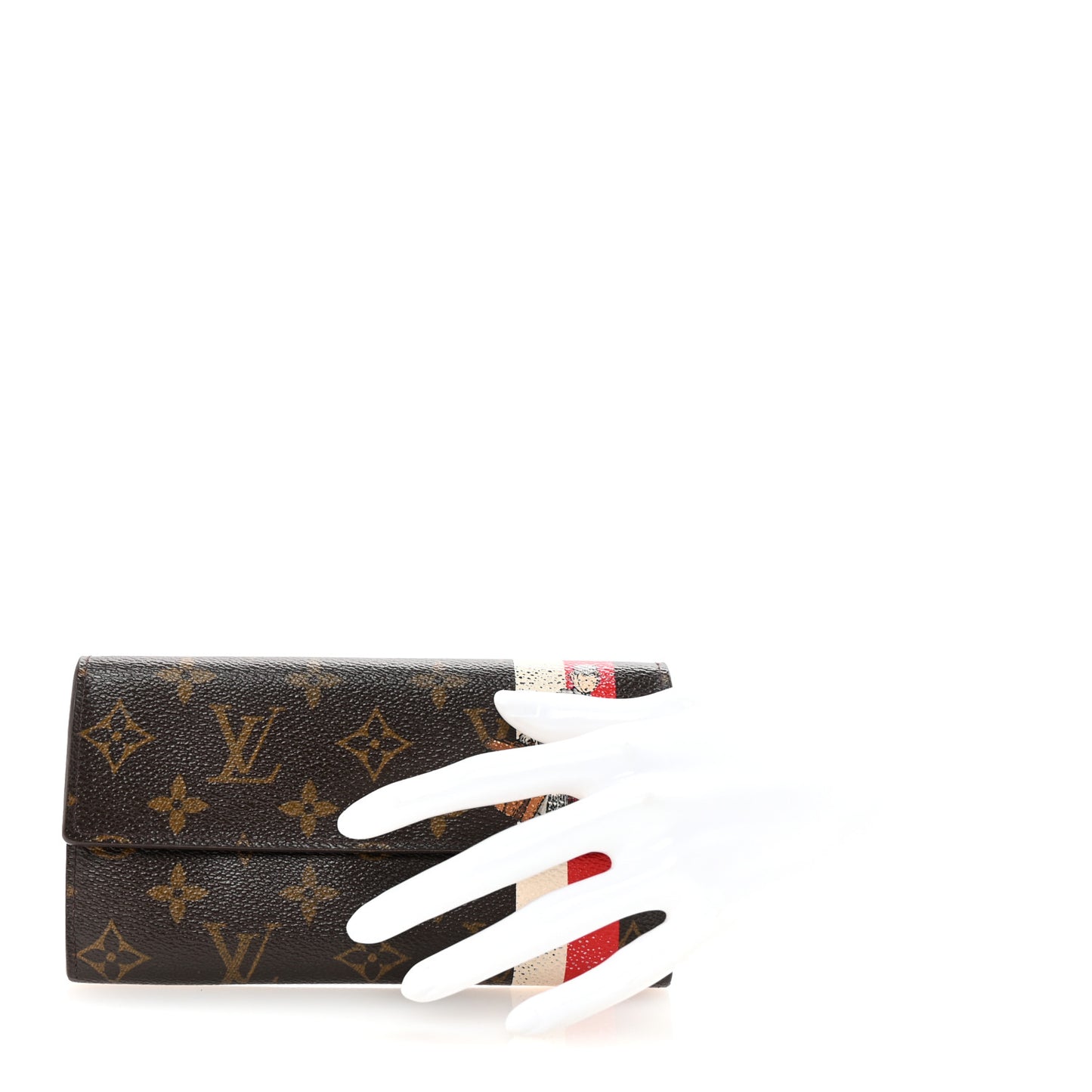 Monogram Groom Sarah Wallet Red