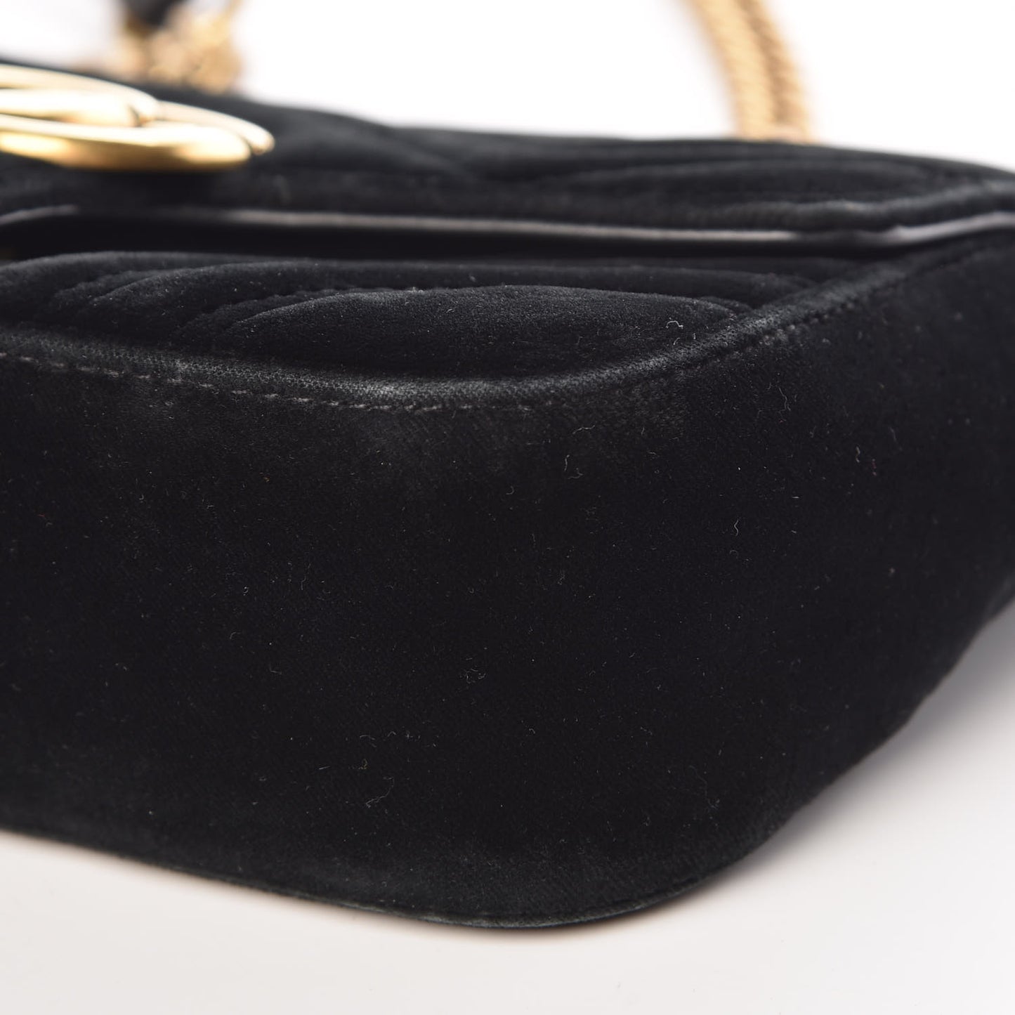 Velvet Matelasse Mini GG Marmont Shoulder Bag Black