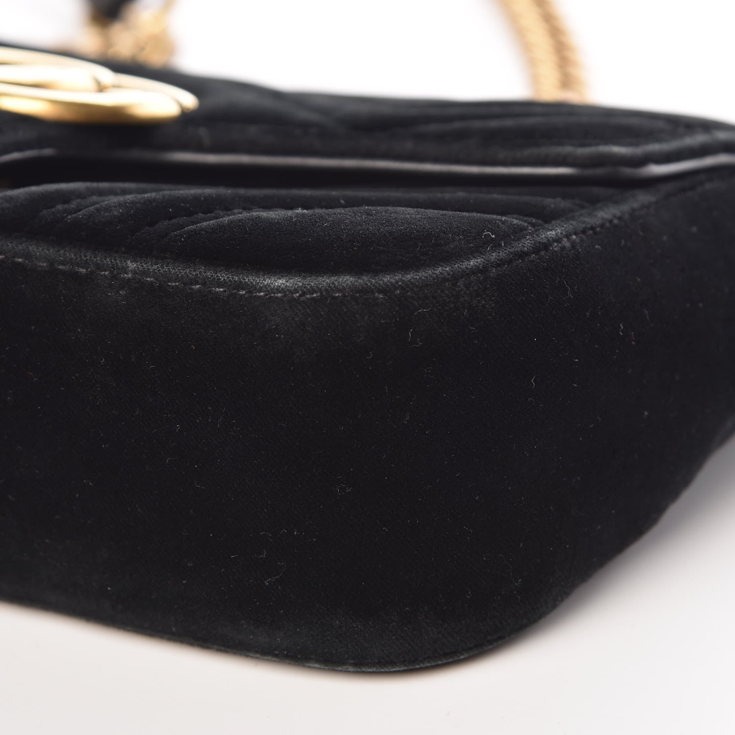 Gucci Velvet Matelasse Mini GG Marmont Shoulder Bag Black 12 of 12