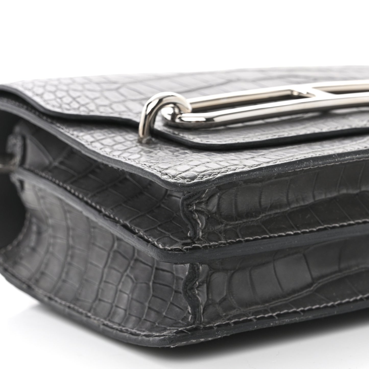 Matte Alligator Mini Sac Roulis Graphite