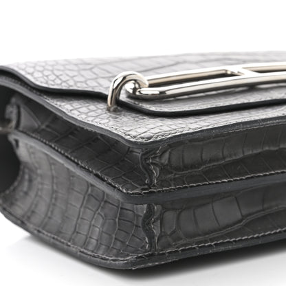 Hermes Matte Alligator Mini Sac Roulis Graphite 9 of 10