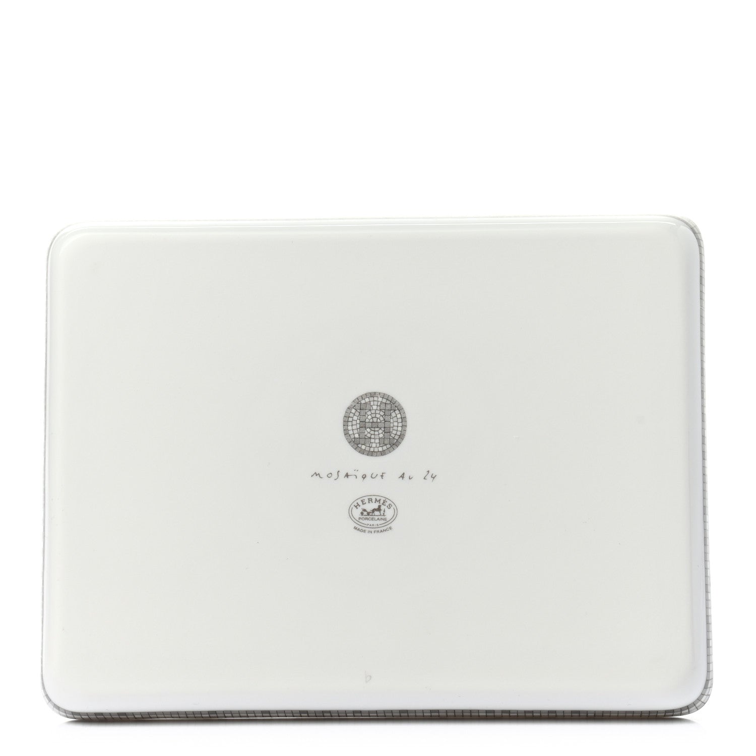 Hermes Porcelain Mosaique Au 24 Sushi Plate Platine 3 of 6