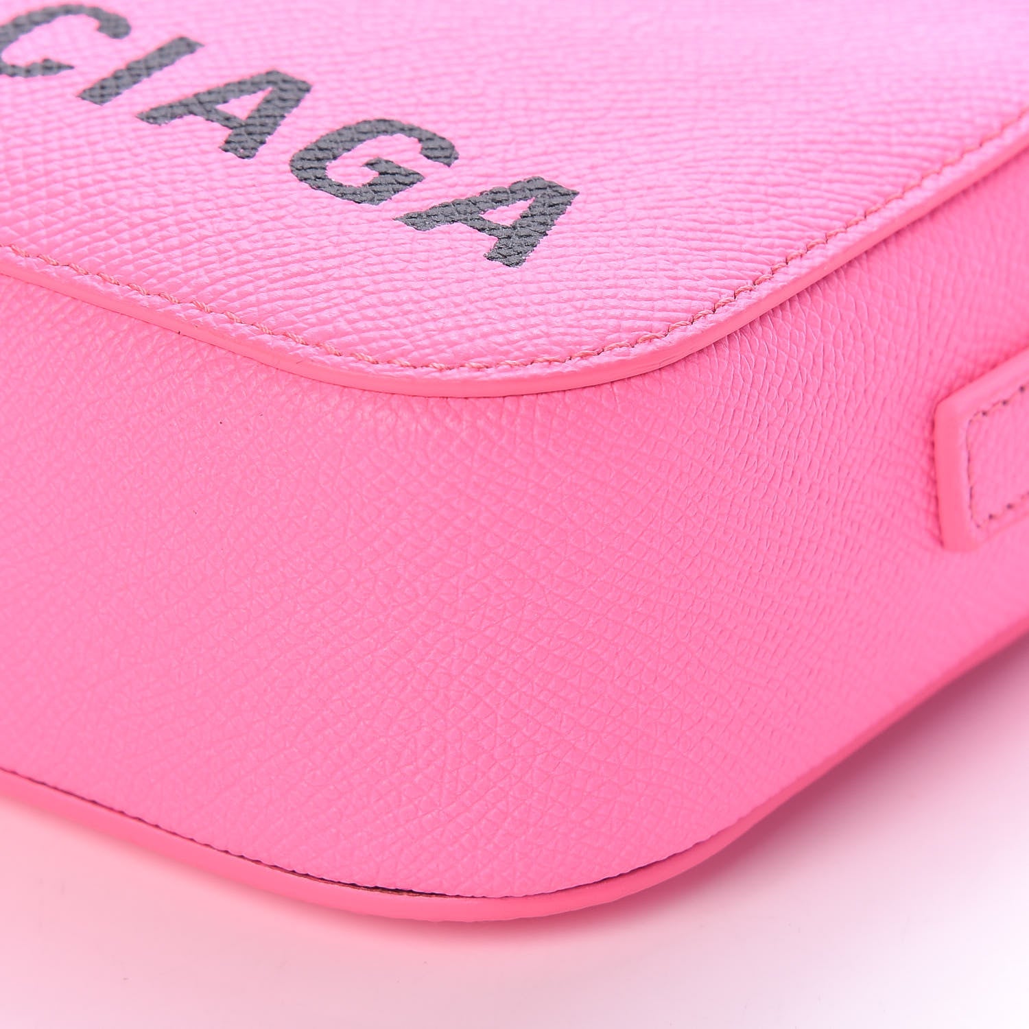 Balenciaga Grained Calfskin Logo XS Ville Camera Bag Acid Pink Black 8 of 8
