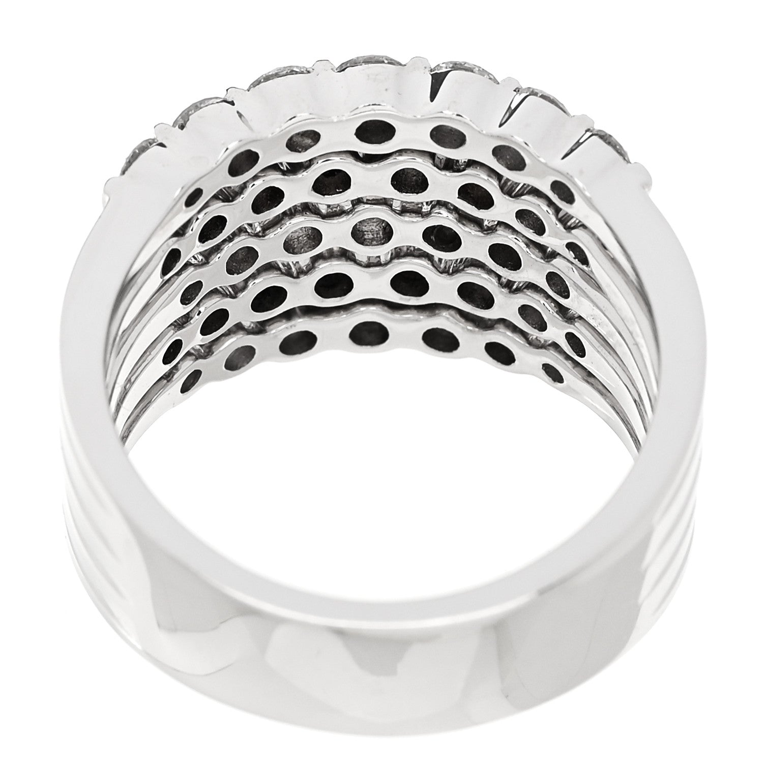 Parker & West by FASHIONPHILE 14K White Gold Diamond 1.90ctw Five Row Band Ring 53 6.25 8 of 10