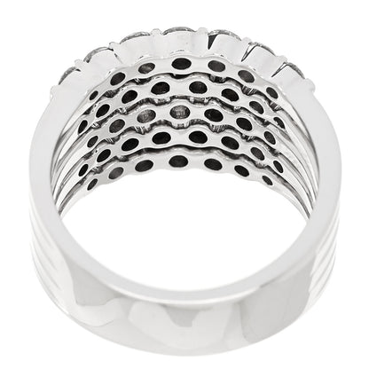 Parker & West by FASHIONPHILE 14K White Gold Diamond 1.90ctw Five Row Band Ring 53 6.25 8 of 10
