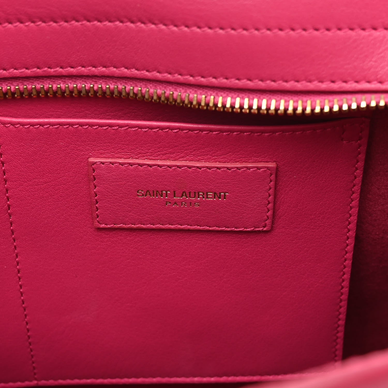 Saint Laurent Calfskin Small Classic Y Cabas Fuchsia 6 of 9