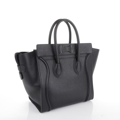 Celine Drummed Calfskin Mini Luggage Black 3 of 8