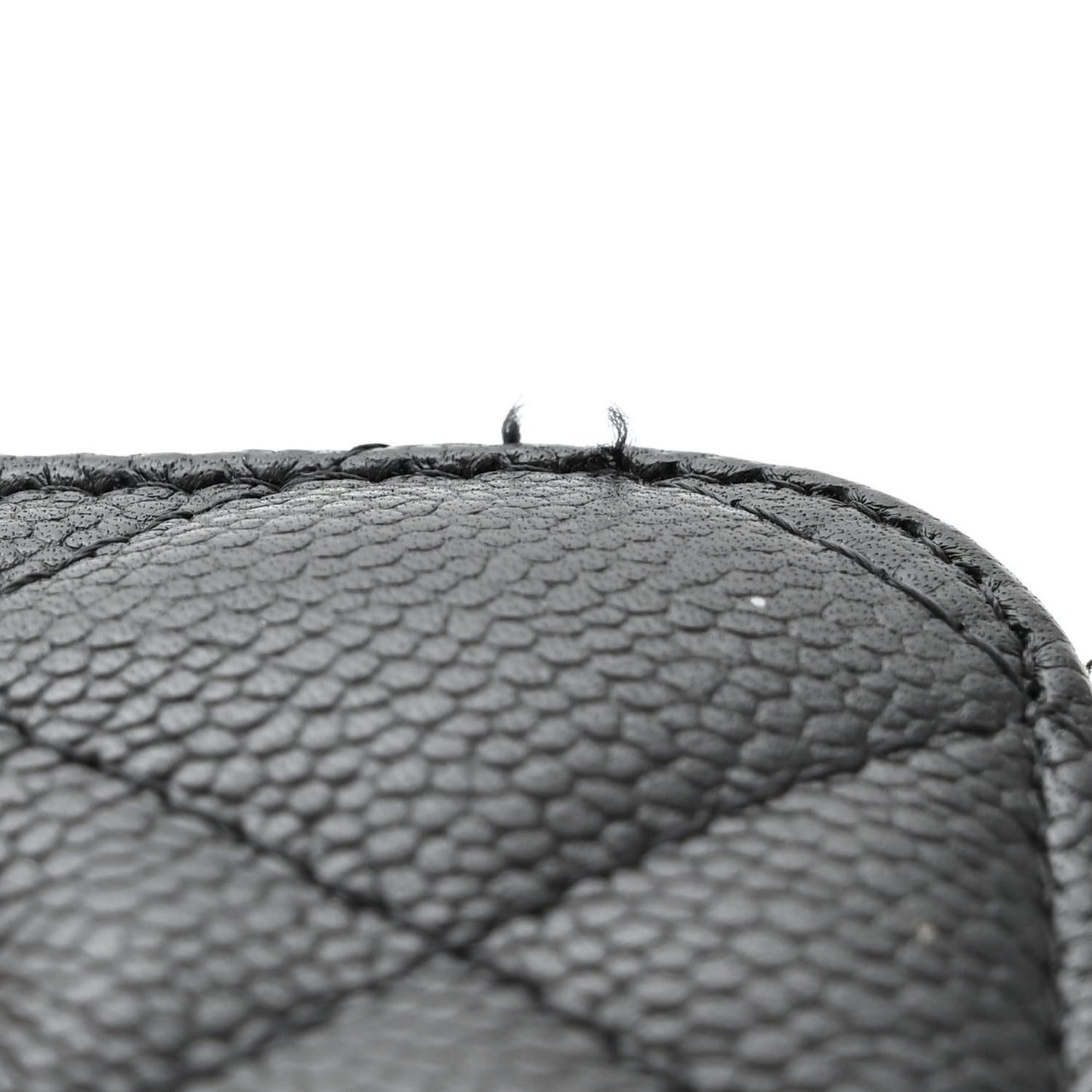 Caviar Quilted Small Tiny CC Vanity Case With Chain Black