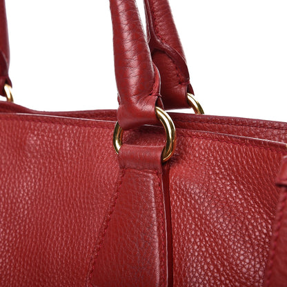 Prada Vitello Daino Side Zip Tote Rosso 9 of 16