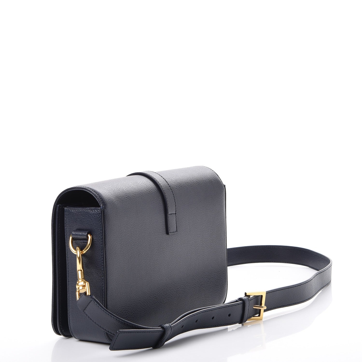 Saint Laurent Textured Calfskin Medium Classic Monogram Universite Bag Navy 3 of 7