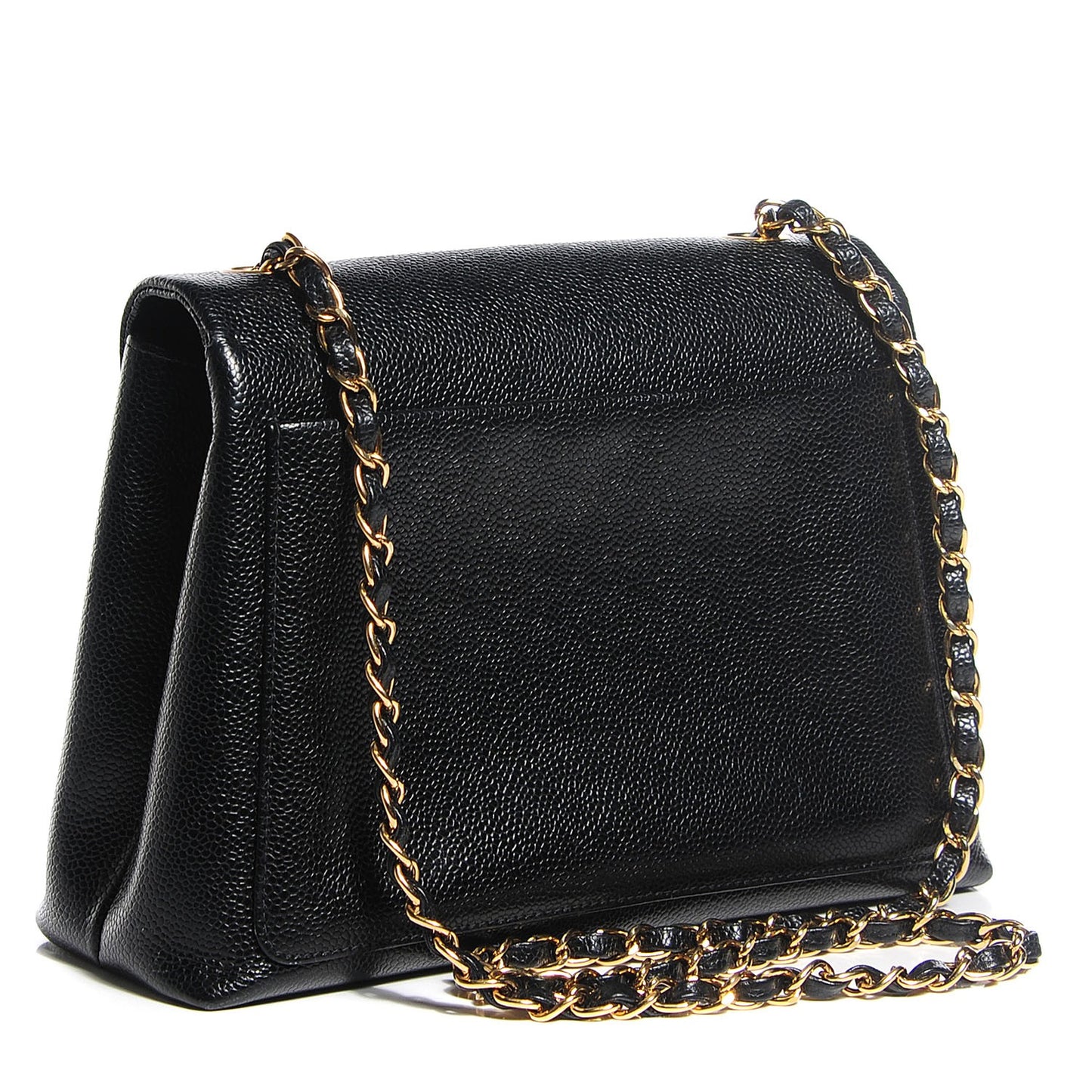 Caviar Flap Shoulder Bag Black