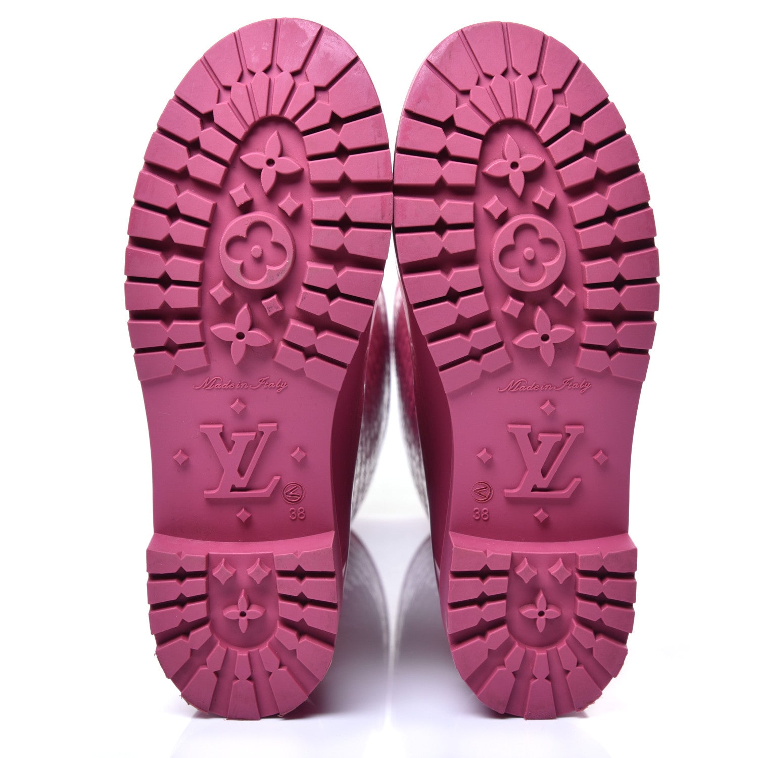 Louis Vuitton Rubber Embossed Monogram Splash Rain Boots 38 Pink 6 of 8