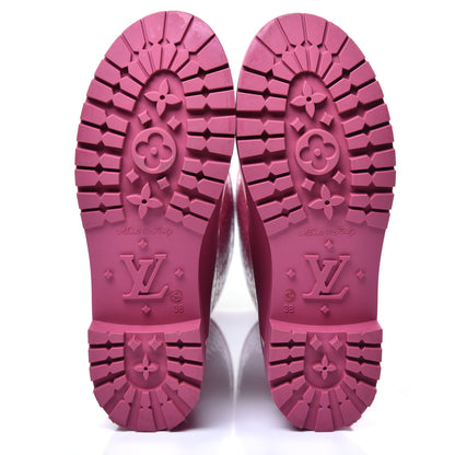 Louis Vuitton Rubber Embossed Monogram Splash Rain Boots 38 Pink 6 of 8