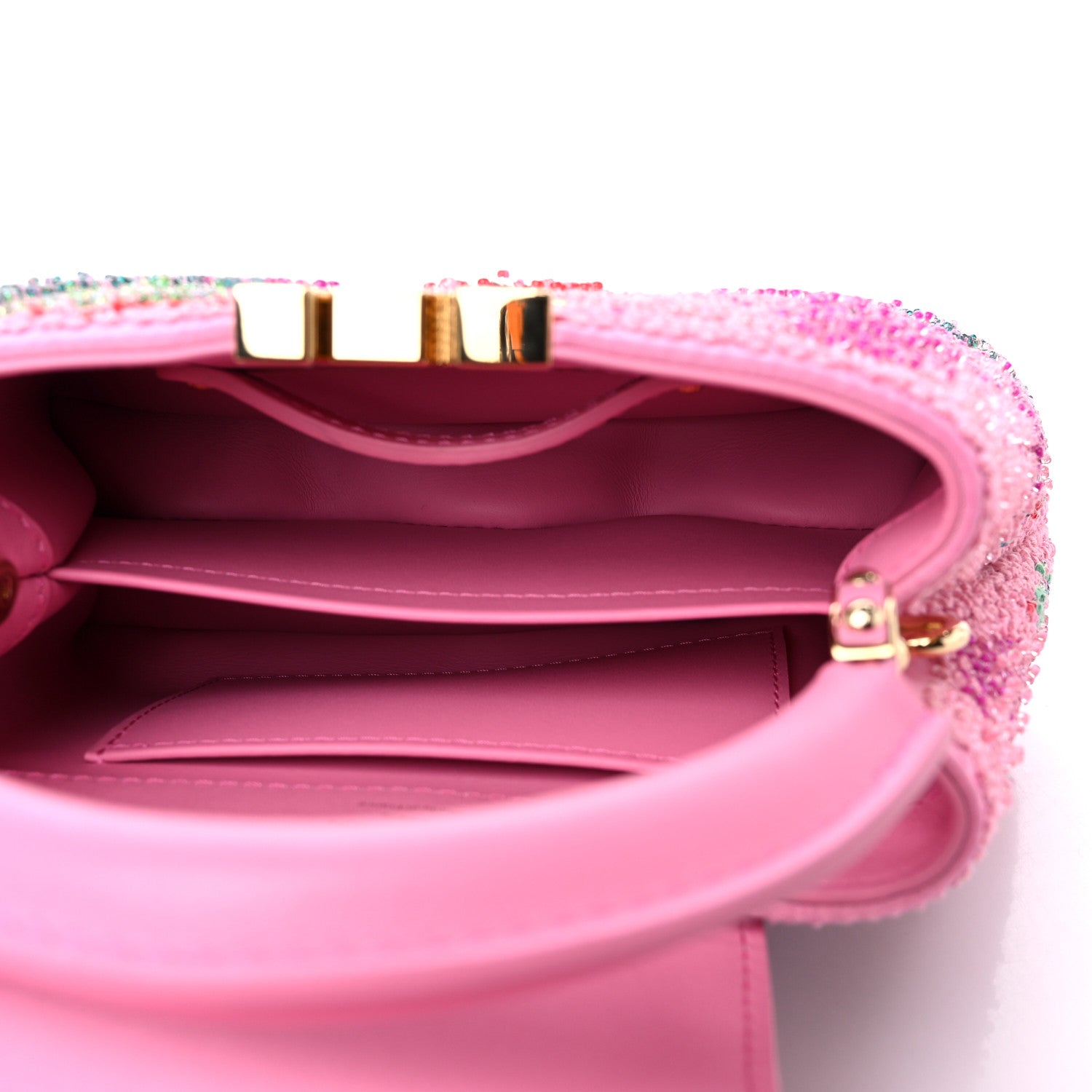 Louis Vuitton Embroidered Satin Calfskin Capushell Mini Rose 5 of 8