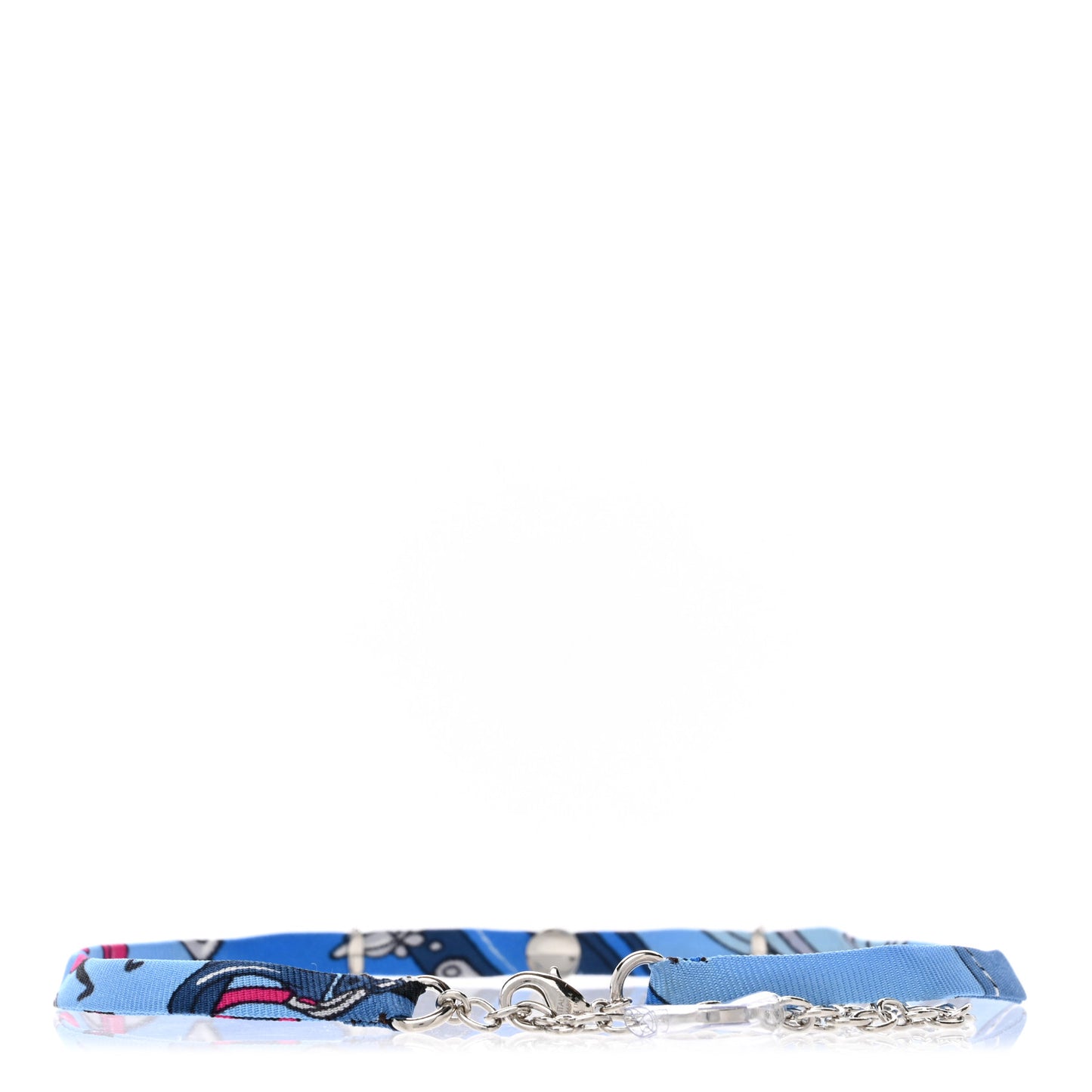 Metal Silk Collar Be Mindful Necklace Blue