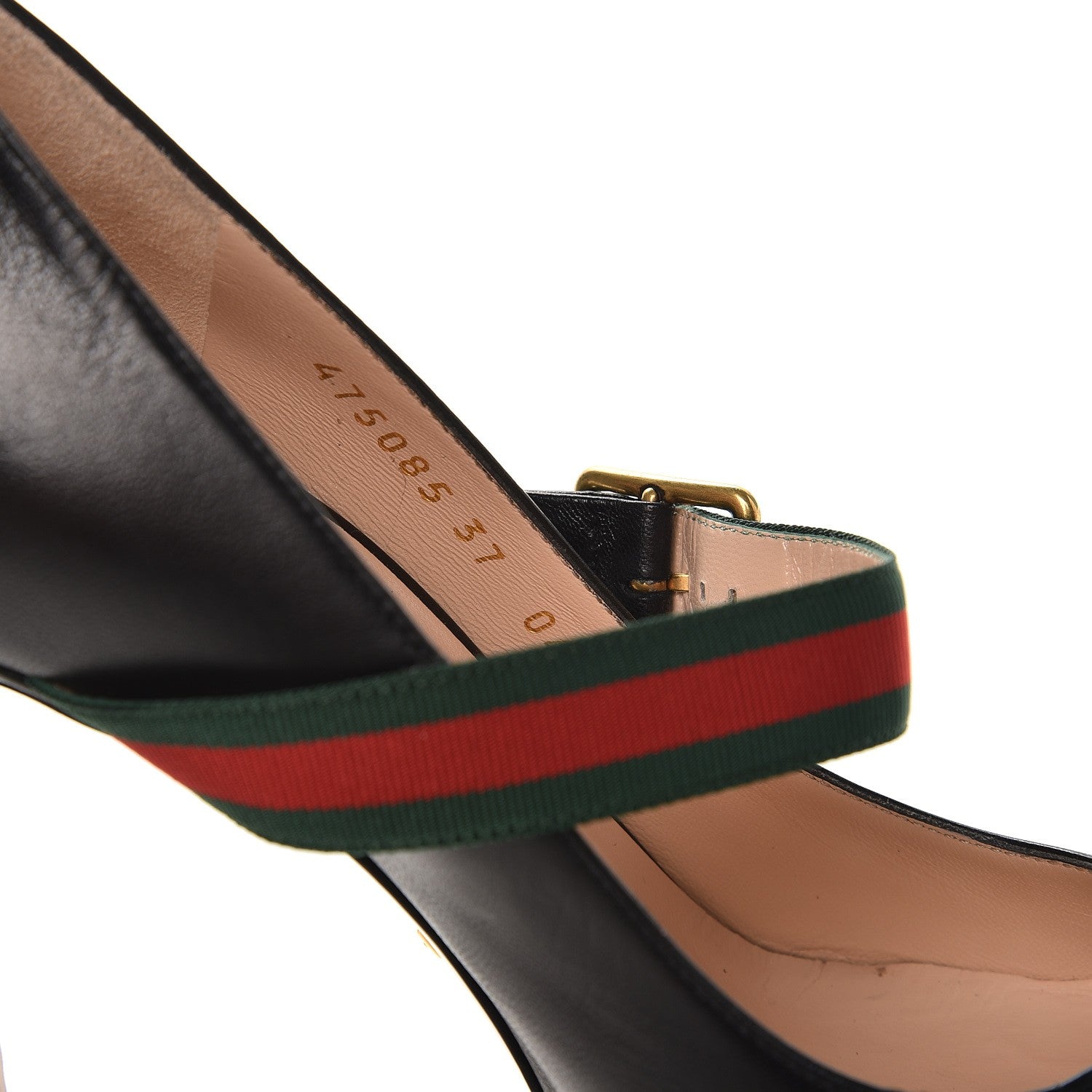 Gucci Malaga Kid Sylvie High Heel Pumps 37 Black 9 of 11