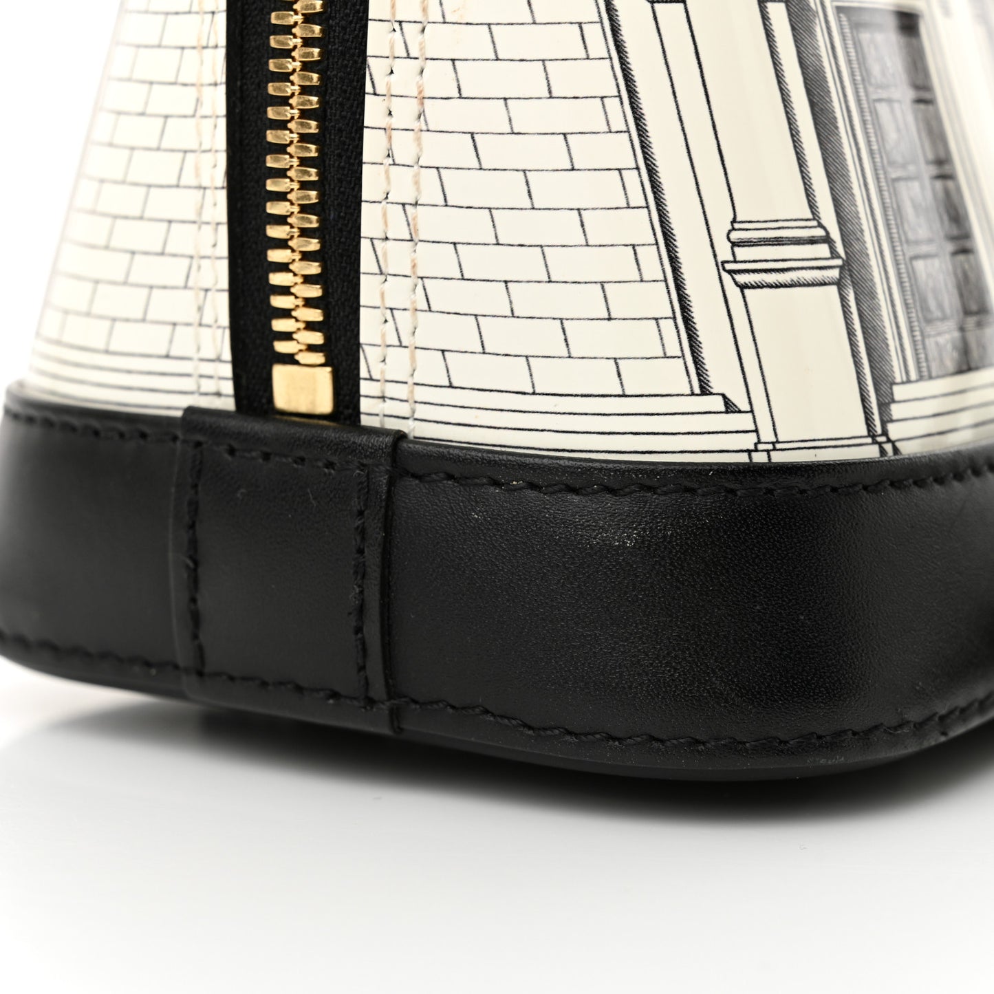 X FORNASETTI Calfskin Architettura Alma BB Black White