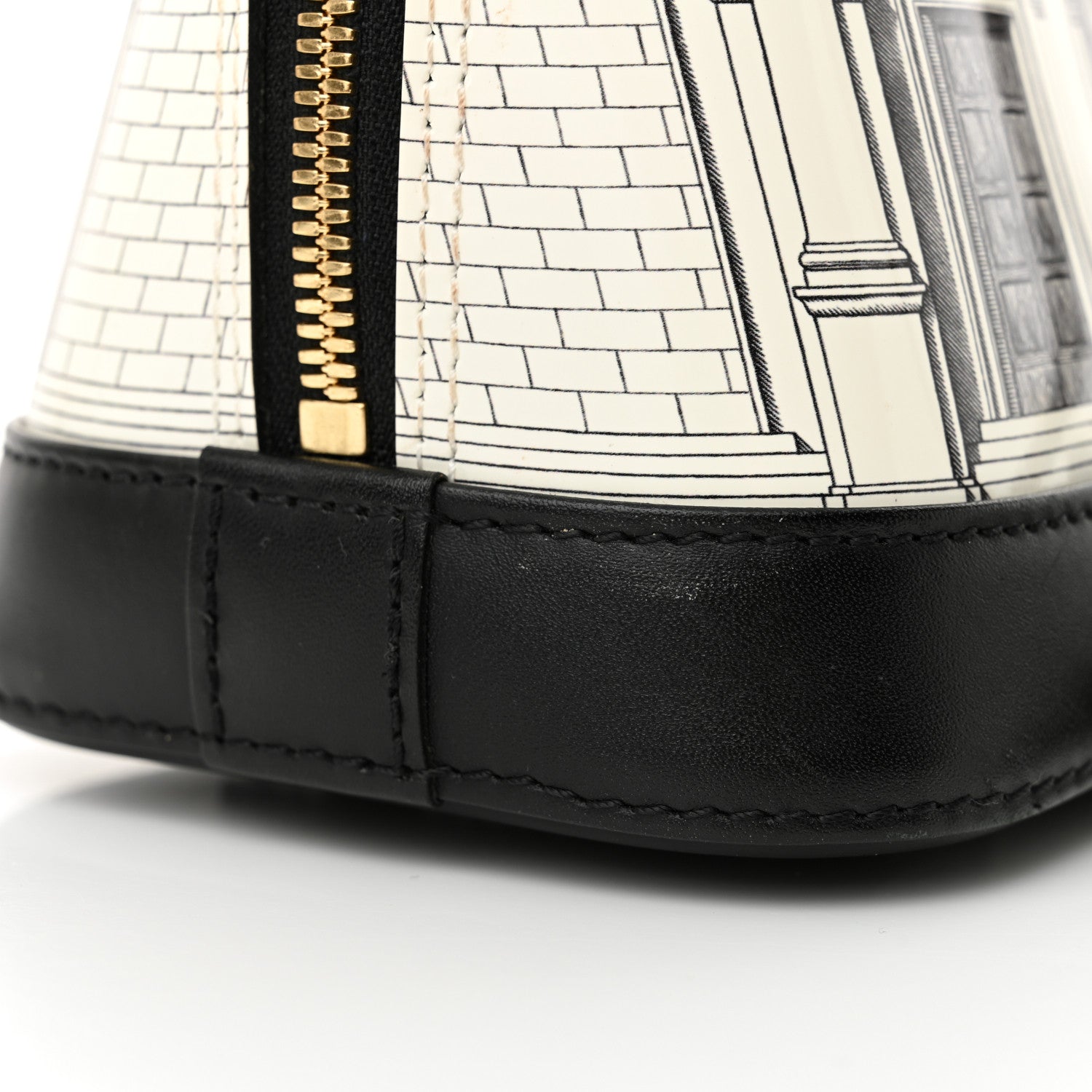 Louis Vuitton X FORNASETTI Calfskin Architettura Alma BB Black White 10 of 10