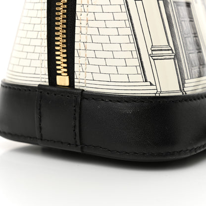 Louis Vuitton X FORNASETTI Calfskin Architettura Alma BB Black White 10 of 10