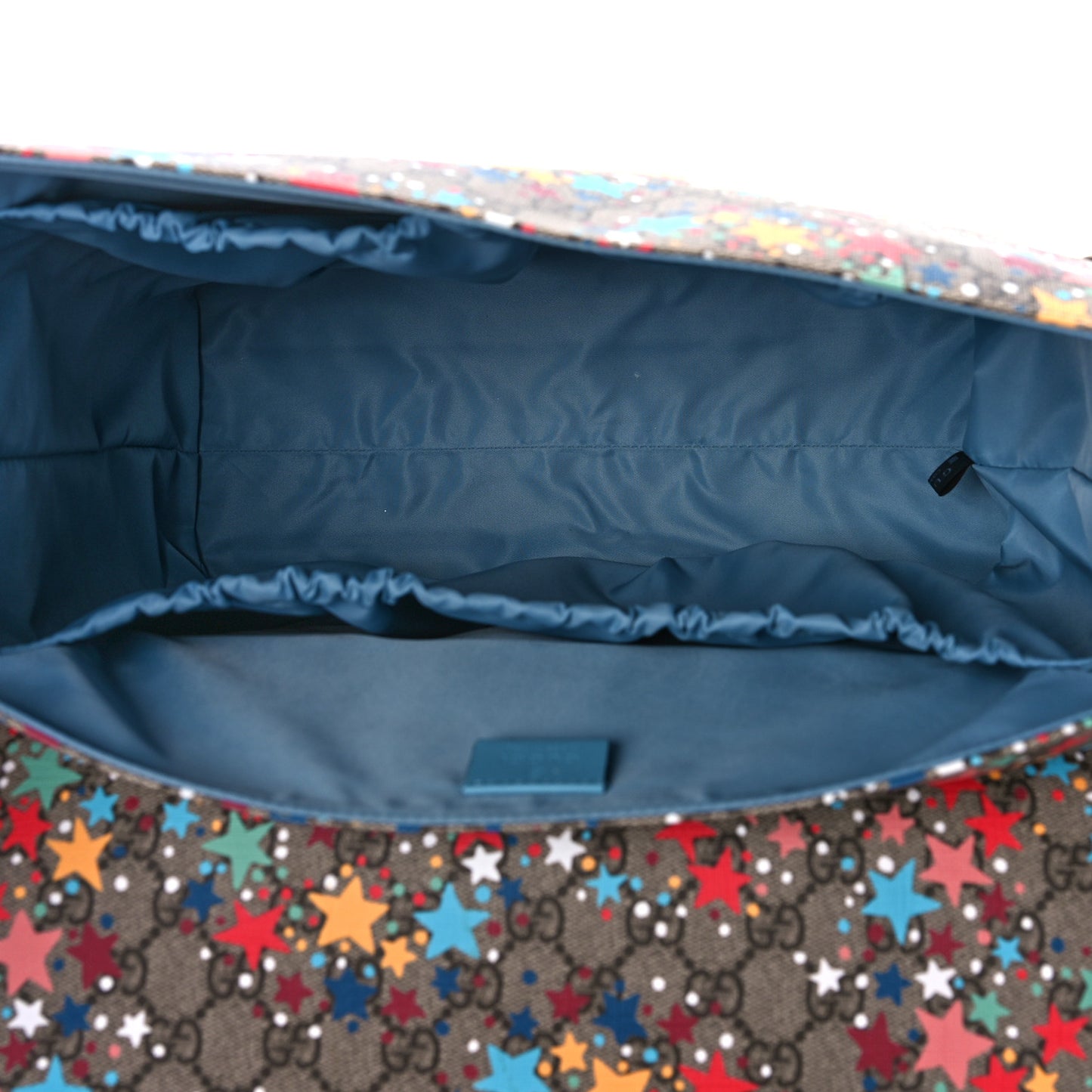 GG Supreme Monogram Star Print Diaper Bag Blue Multicolor