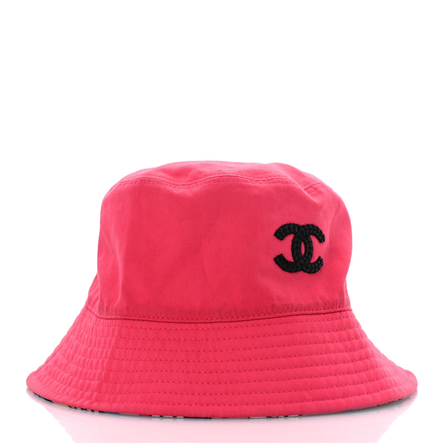 Chanel Canvas Coco Cambon Bucket Hat S Fuchsia Black 3 of 9