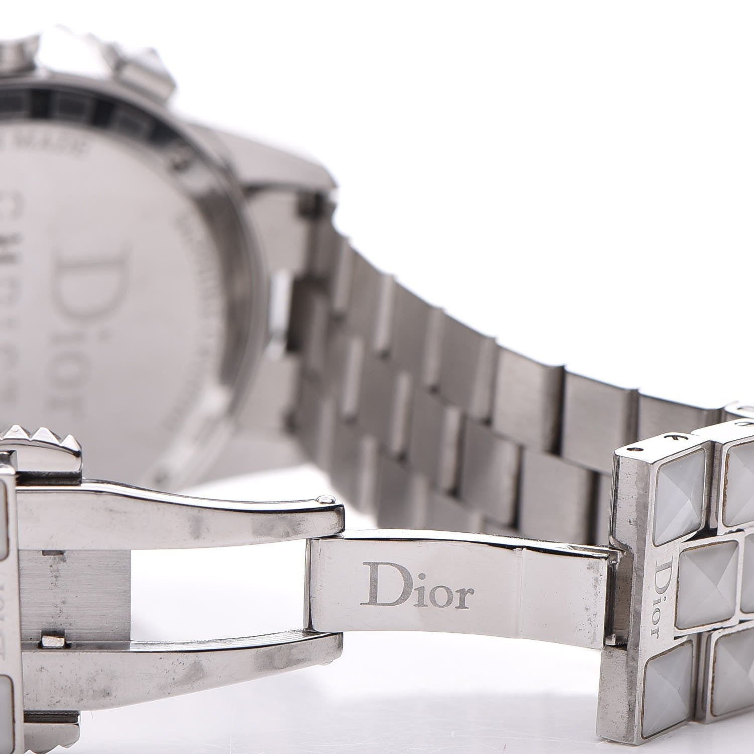 Christian Dior Stainless Steel Diamond Sapphire 38mm Christal Chronograph Quartz Watch White 7 of 11