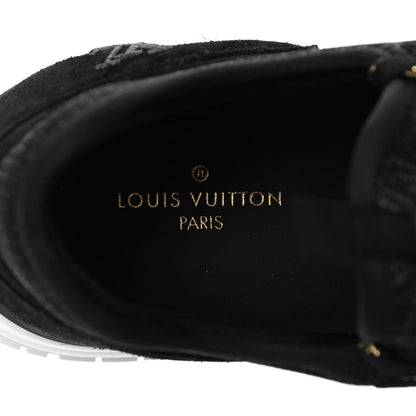 Louis Vuitton Metallic Patent Suede Run Away Sneakers 8 Black 8 of 11