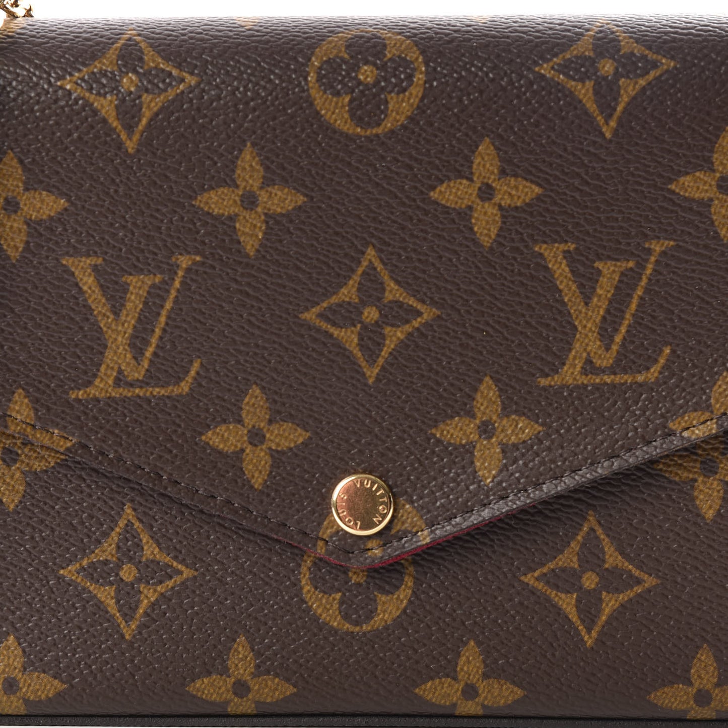 Monogram Pochette Felicie Chain Wallet Fuchsia