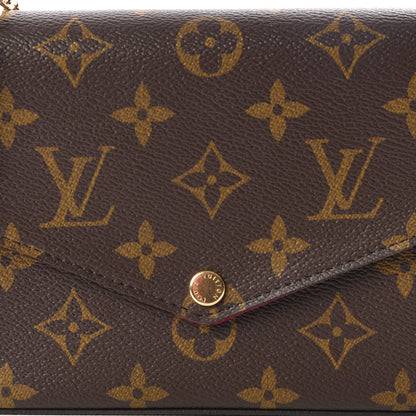 Louis Vuitton Monogram Pochette Felicie Chain Wallet Fuchsia 10 of 11