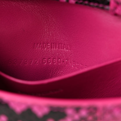 Balenciaga Shiny Calfskin Python Effect Hourglass Top Handle Bag Mini Fuchsia Black 7 of 10