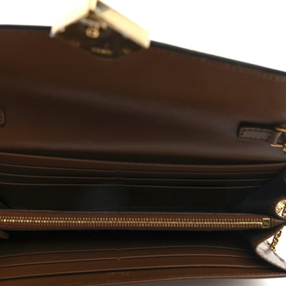 Fendi Vitello King Cruise FF Diamonds Continental Envelope Wallet On Chain Gianduia 5 of 9