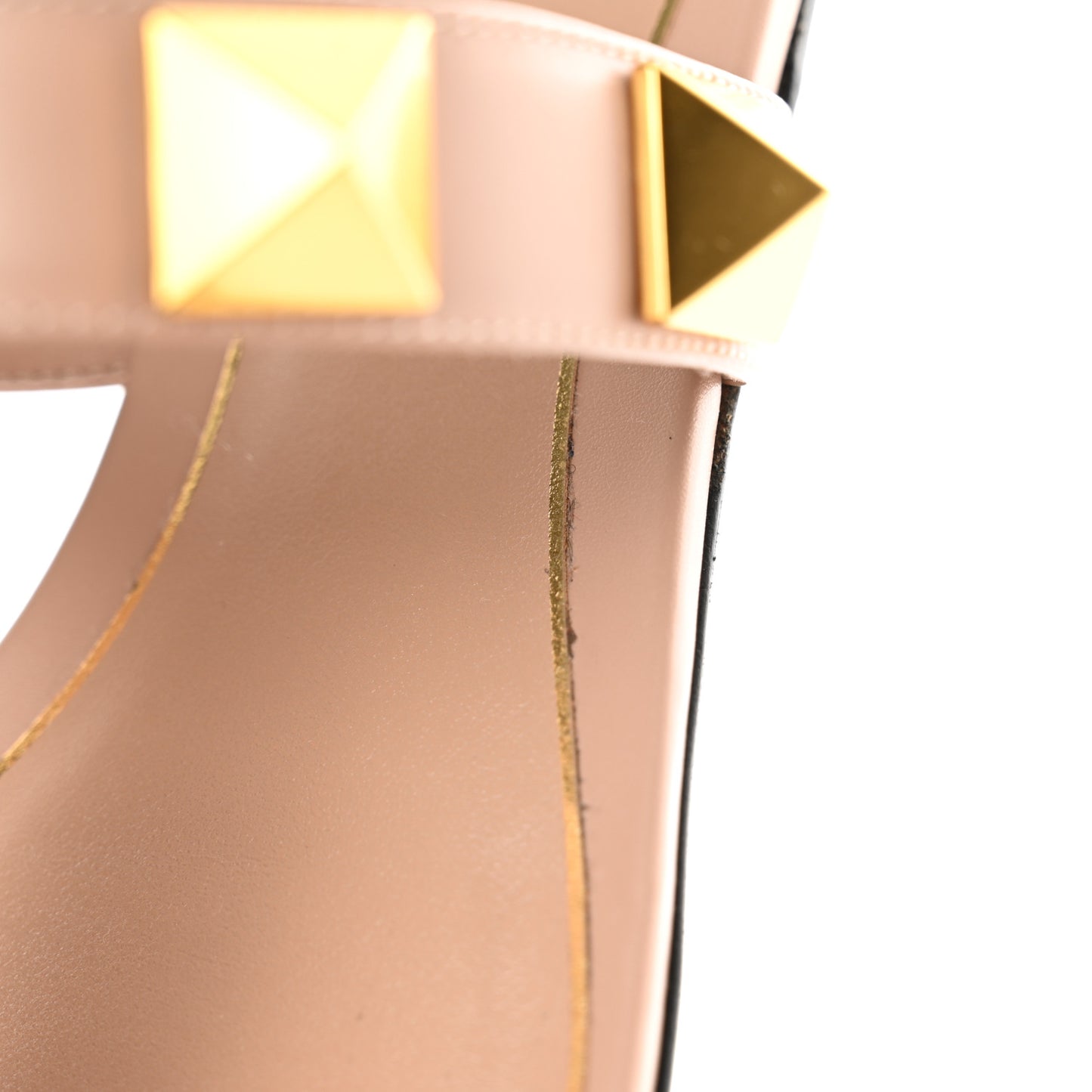 Calfskin Roman Stud Flat Slide Sandals 39.5 Rose Cannelle