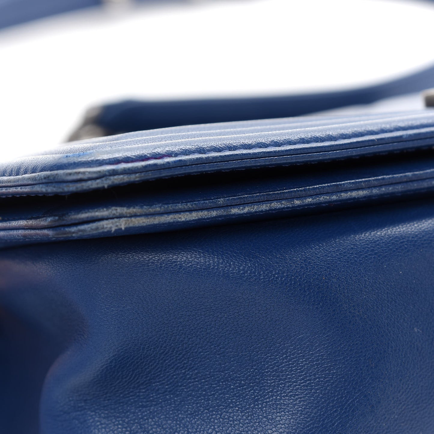 Lambskin Quilted Medium Boy Flap Blue