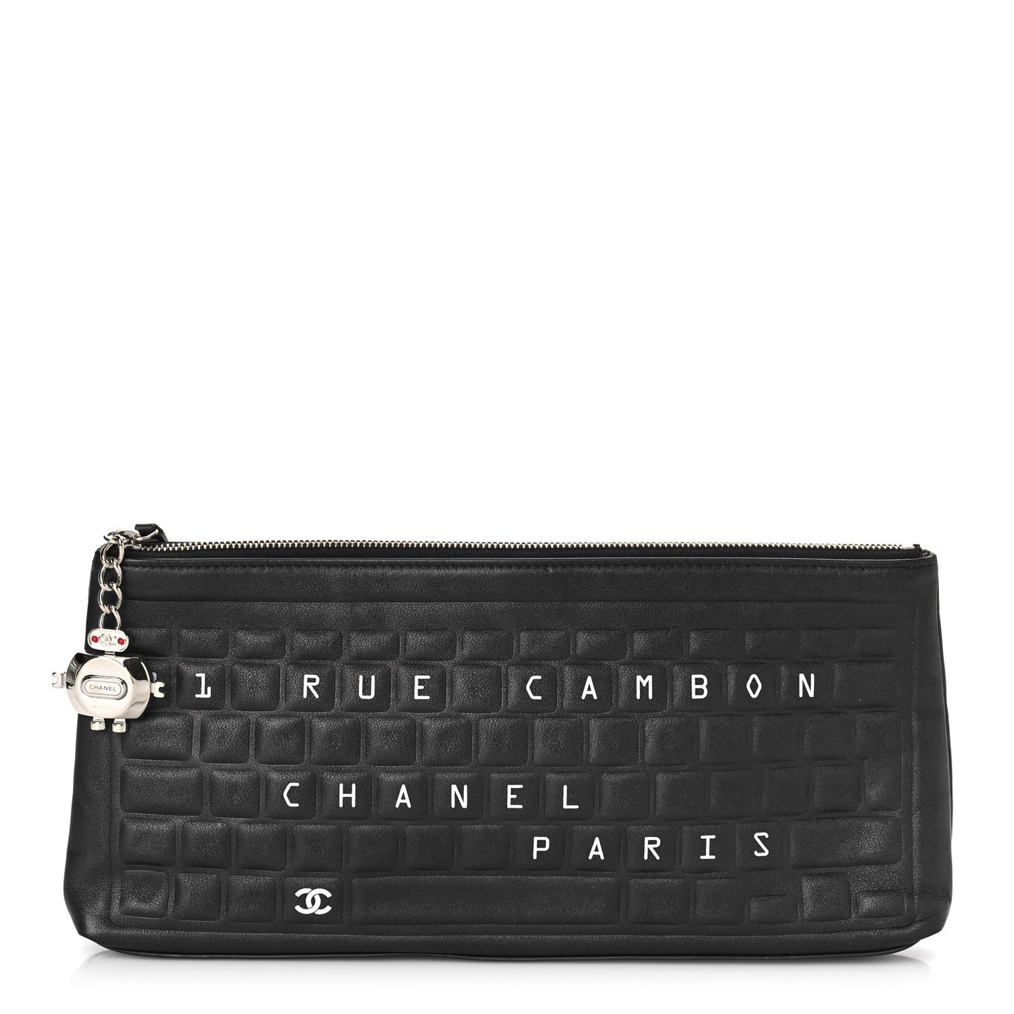 Metallic Calfskin Keyboard Pouch Black