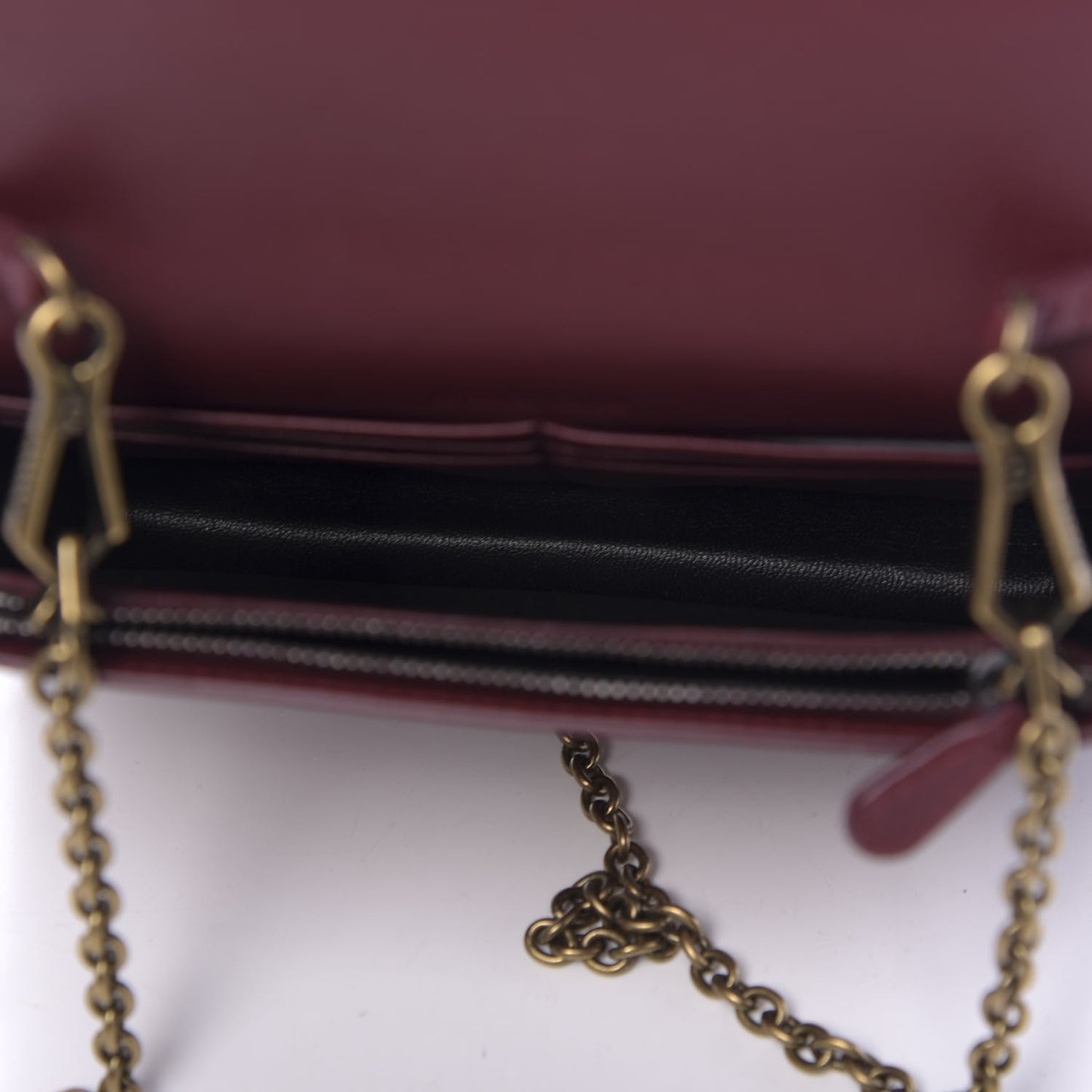 Nappa Intrecciato Chain Wallet Sienna