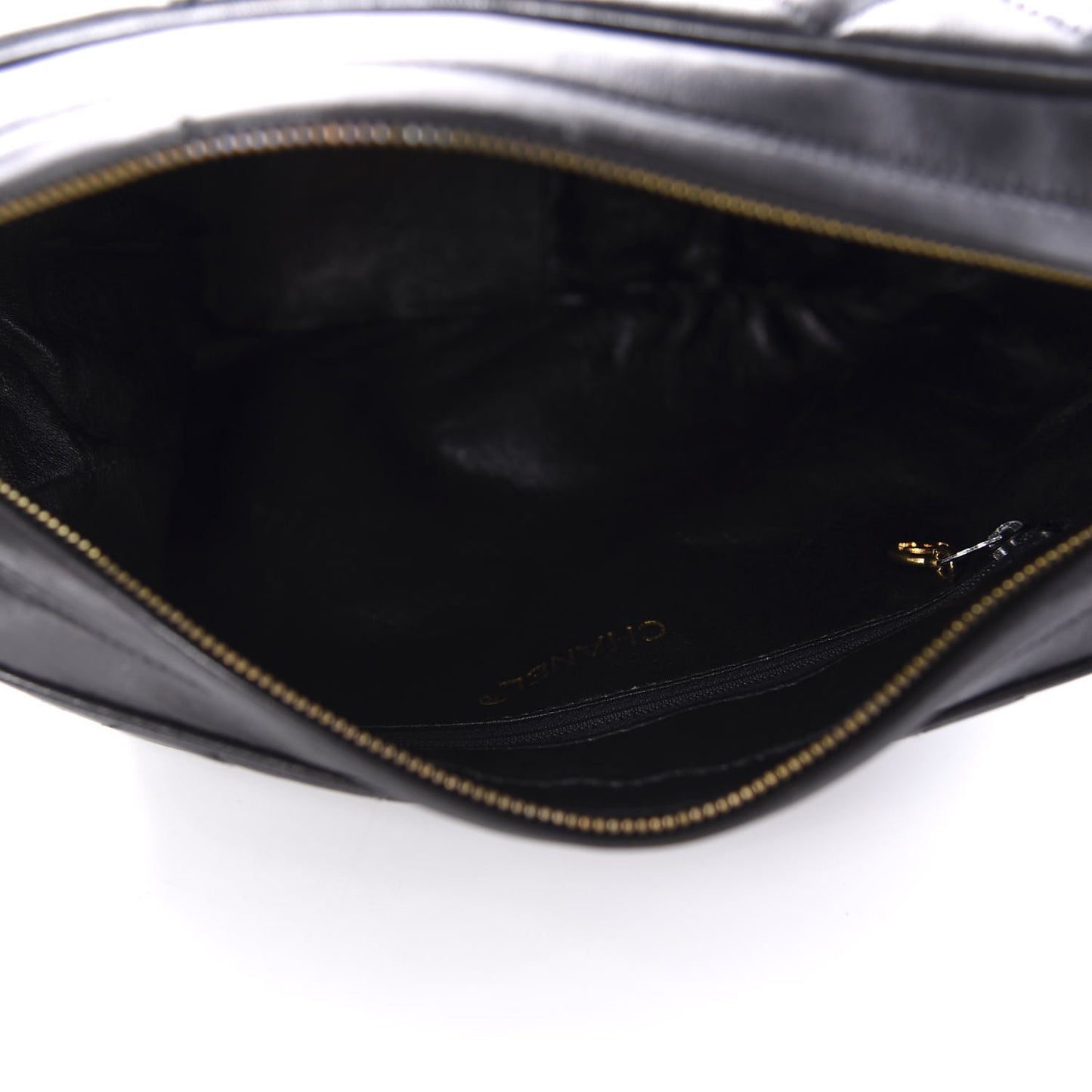 Lambskin Quilted CC Tassel Camera Case Black